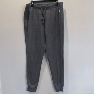 Polo Ralph Lauren Women's Sleepwear Pony Pants Gray Waffle Knit Joggers Sz XL